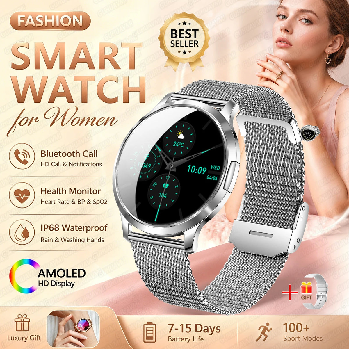 Reloj Inteligente V93 AMOLED Ultrafino