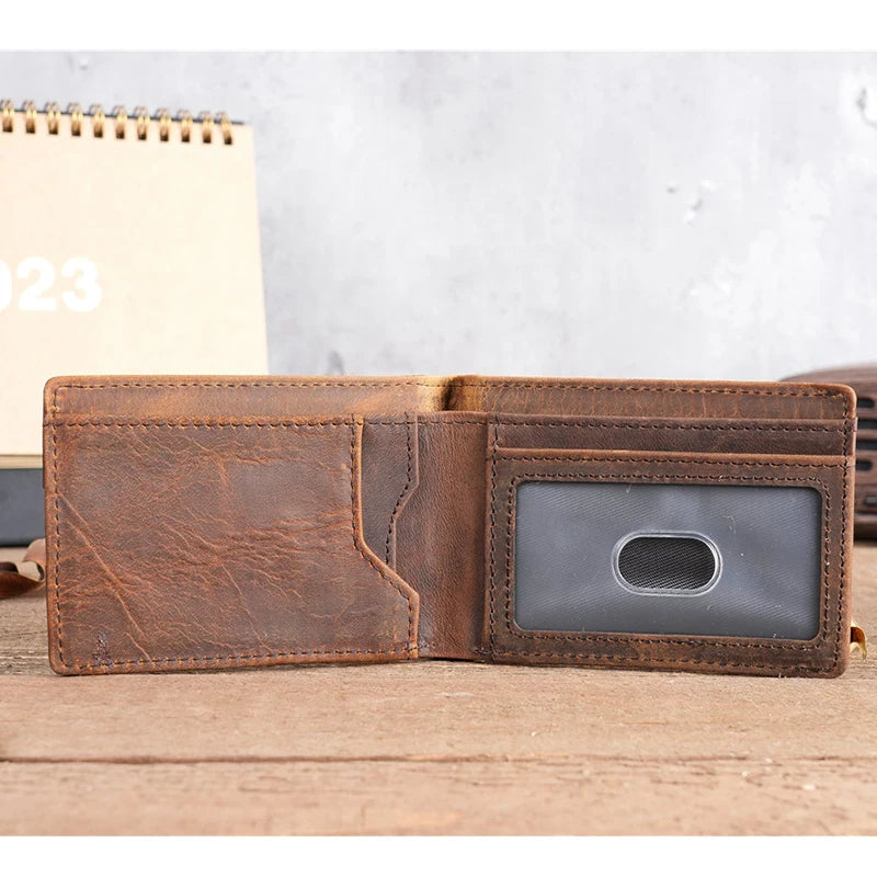 Cartera Artesanal de Cuero Crazy Horse para Hombre