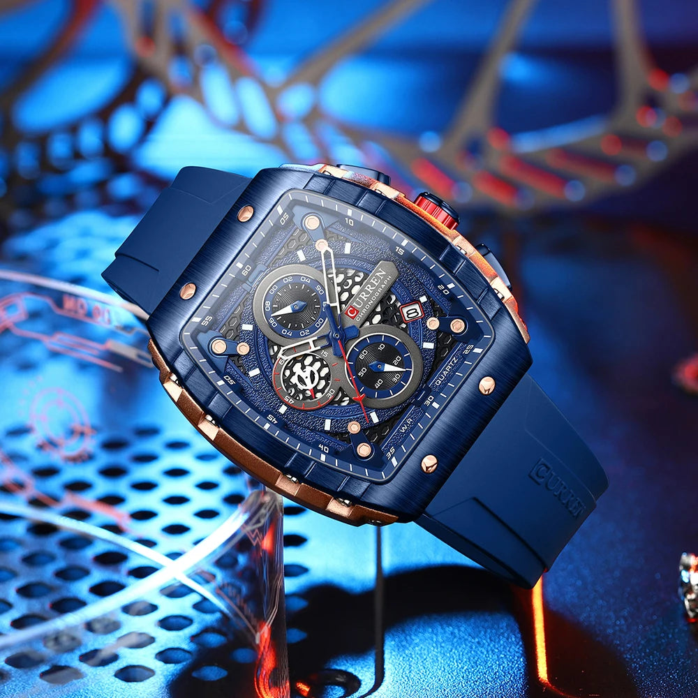Reloj CURREN 8442 Cronógrafo con Correa de Silicona