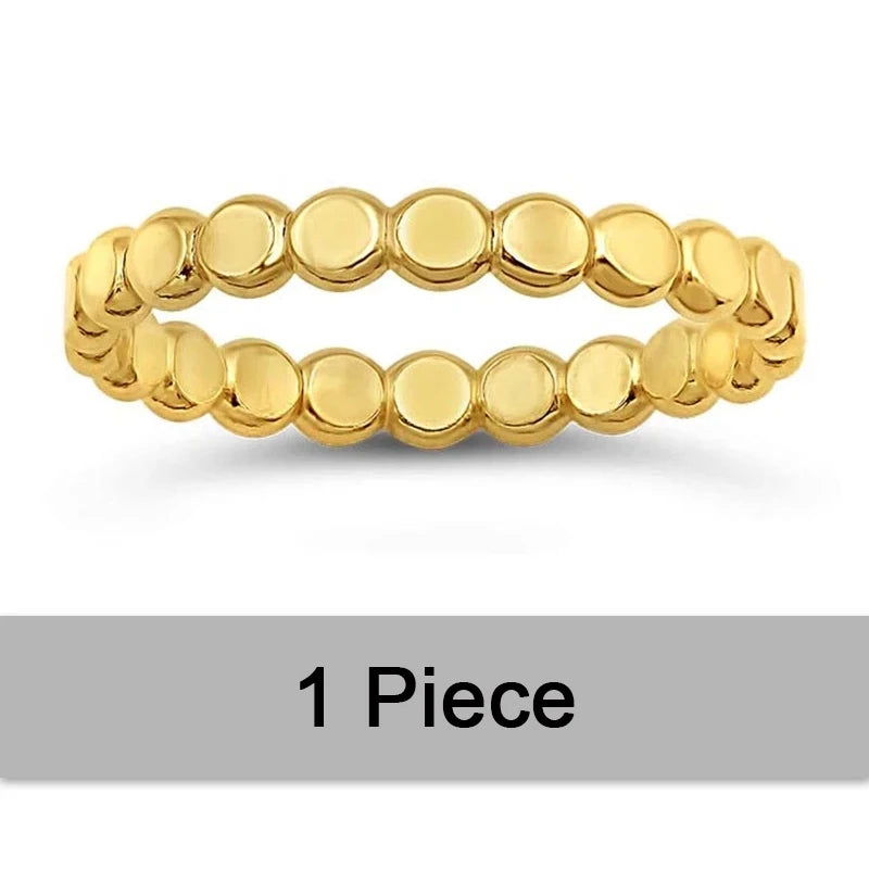 Anillo Dorado de Bolitas Minimalista