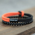 Set de 2 Pulseras de Cordón Bicolor con Cierre Magnético