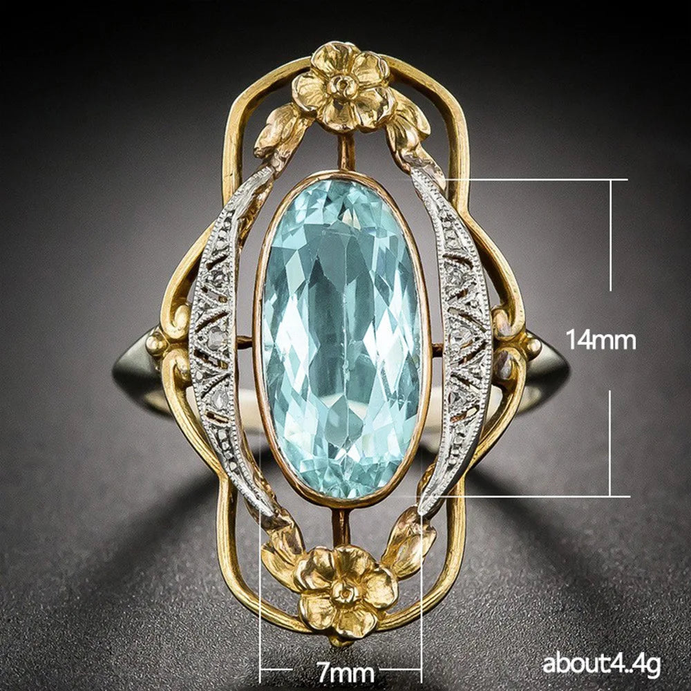 Anillo de Cianita en Plata 925 Estilo Clásico