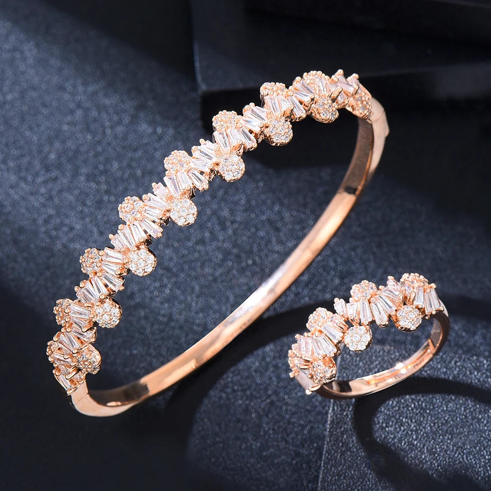 Conjunto GODKI de Pulsera y Anillo con Zirconia