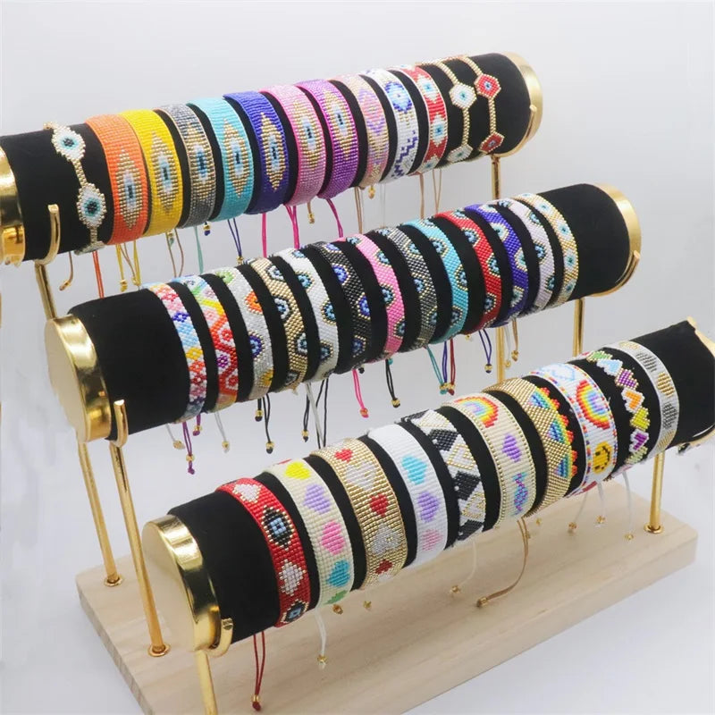 Pulsera Miyuki Tejida a Mano Estilo Bohemio