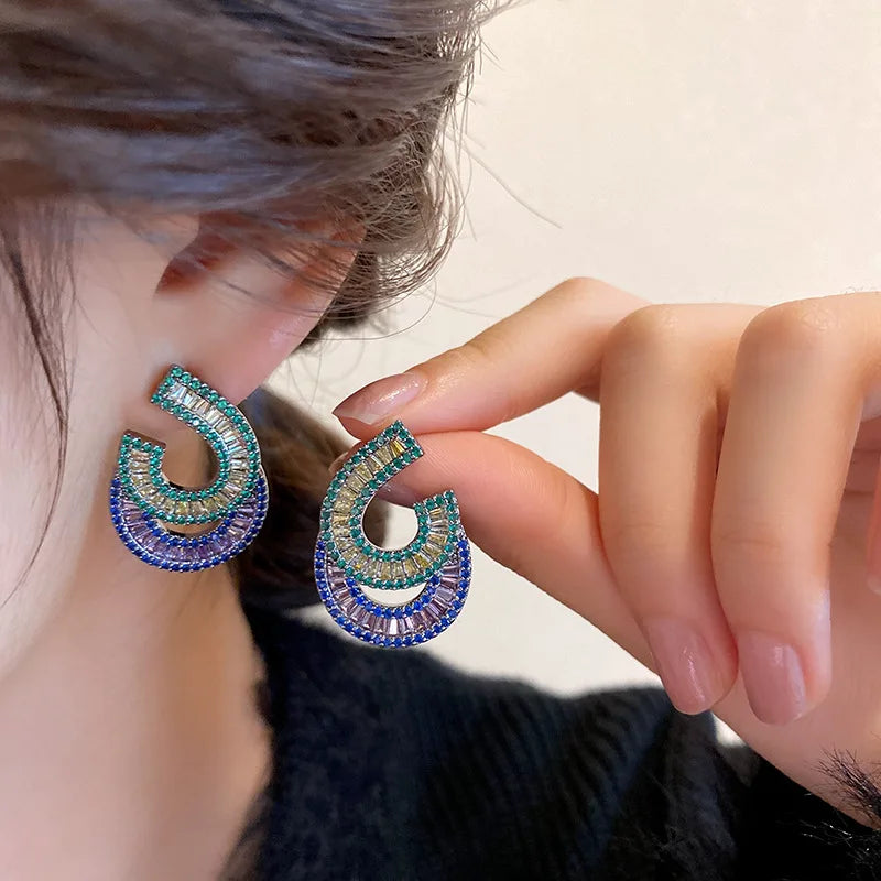 Aretes Tipo Botón con Zirconia Cúbica