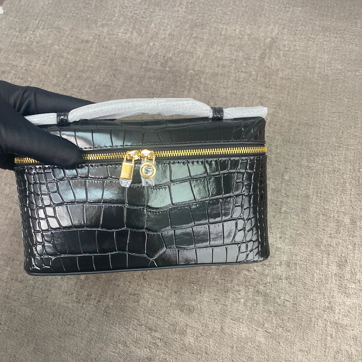 Bolso de Mano con Textura Cocodrilo