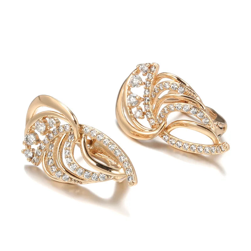 Aretes Tipo Botón de Oro Rosa con Diamante