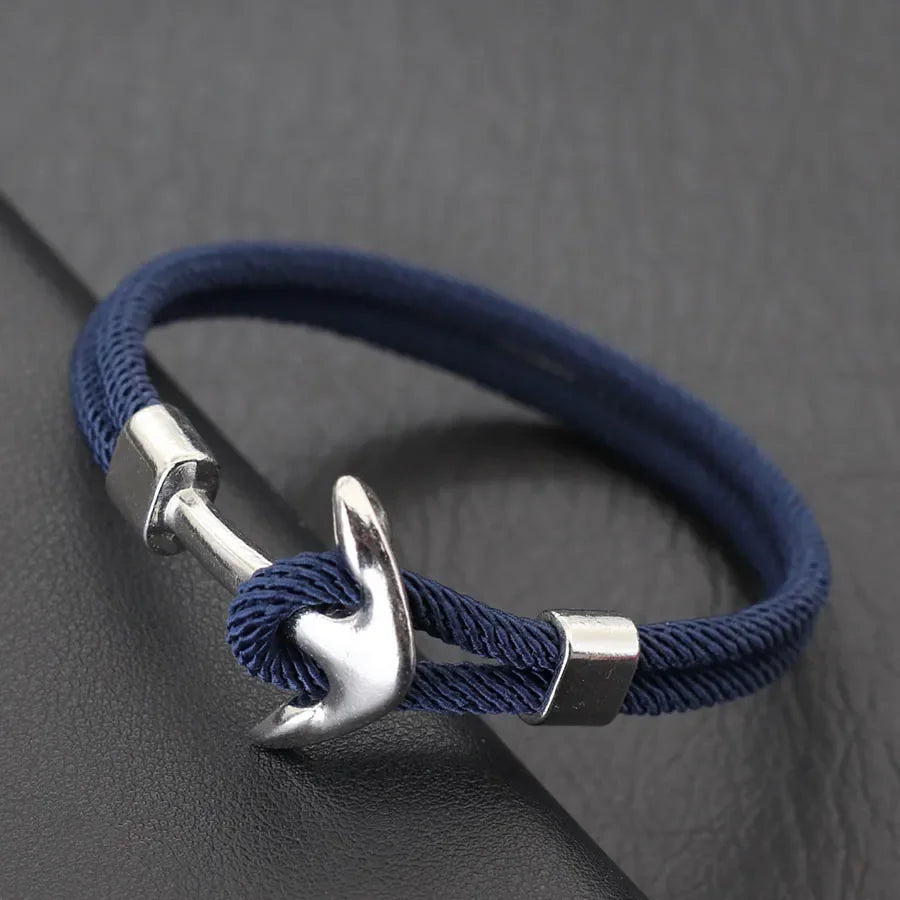 Pulsera de Ancla con Cordón para Hombre