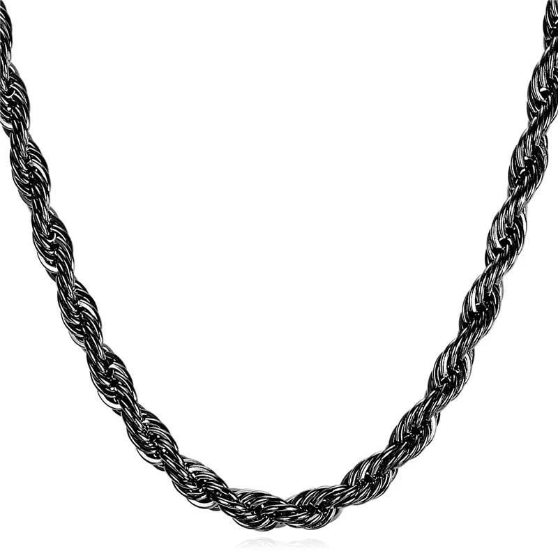 Collar de Cadena Trenzada de Acero Inoxidable 316L