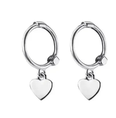 Aretes Colgantes de Plata 925 con Diseños de Estrella, Luna y Corazón