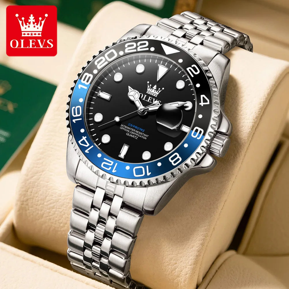Reloj Redondo Bicolor Azul Rojo