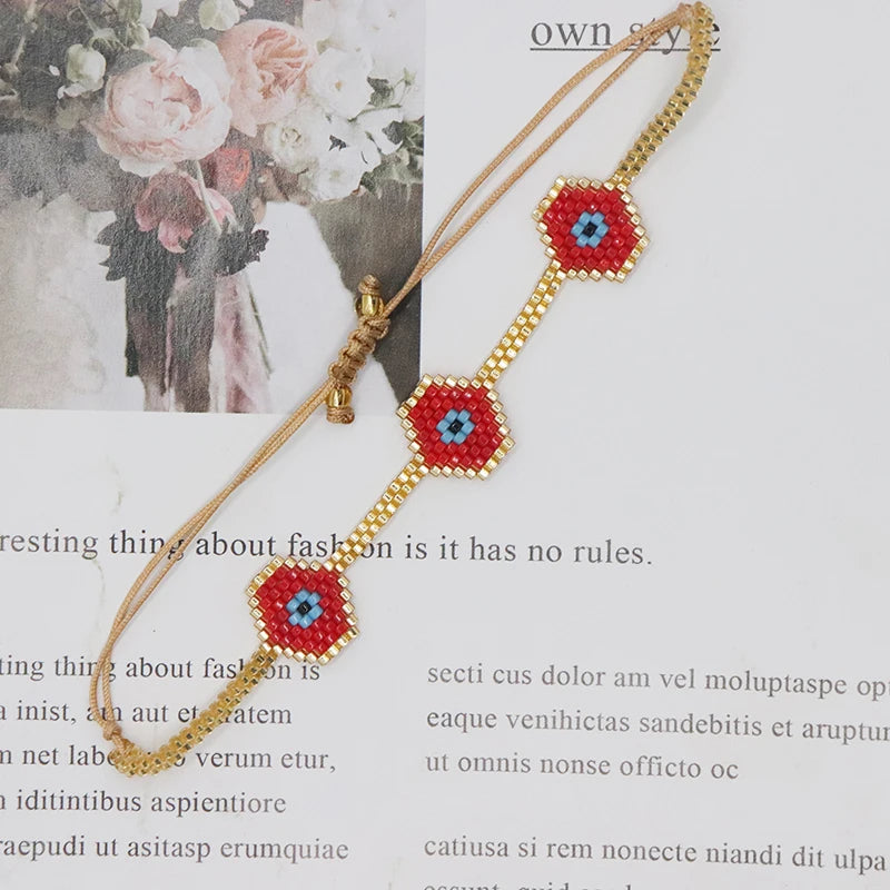Pulsera Miyuki Tejida a Mano Estilo Bohemio