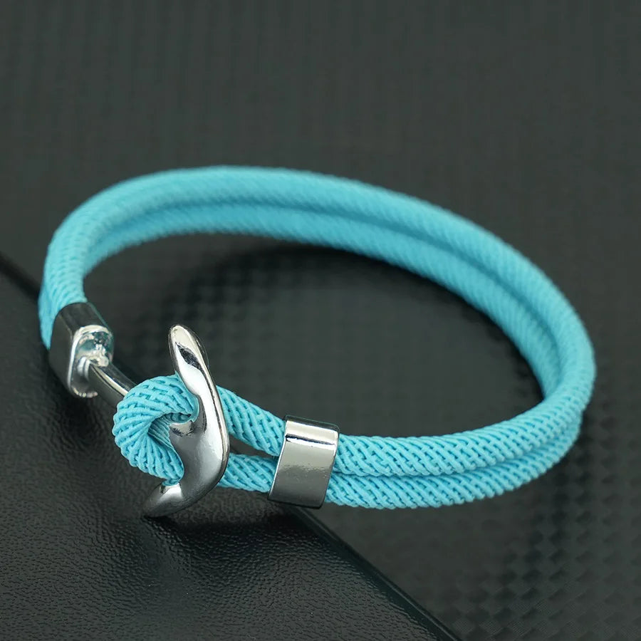 Pulsera de Ancla con Cordón para Hombre