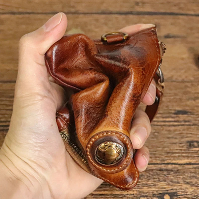 Monedero de Cuero Genuino Estilo Retro