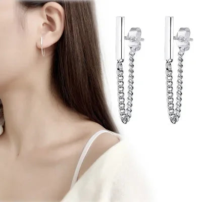 Aretes Colgantes de Plata 925 con Diseños de Estrella, Luna y Corazón