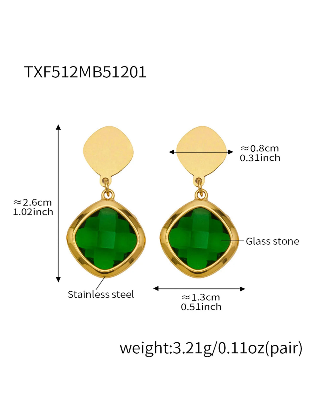 Conjunto de Joyería de Acero Inoxidable con Acabado Dorado