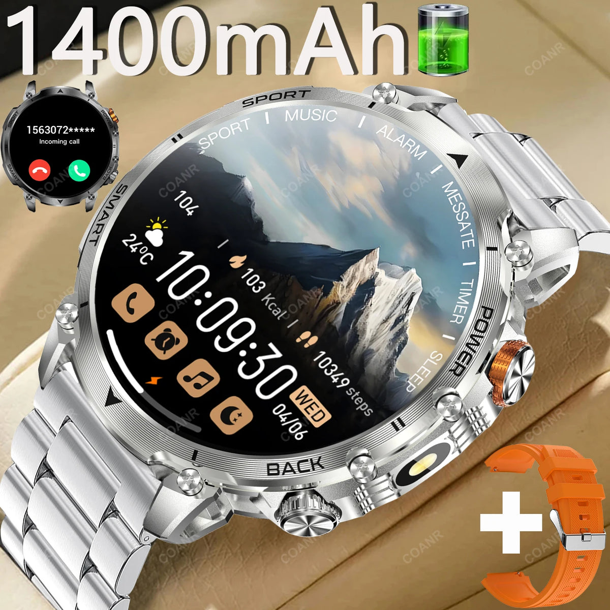 Reloj Inteligente Militar AMOLED con Llamadas Bluetooth