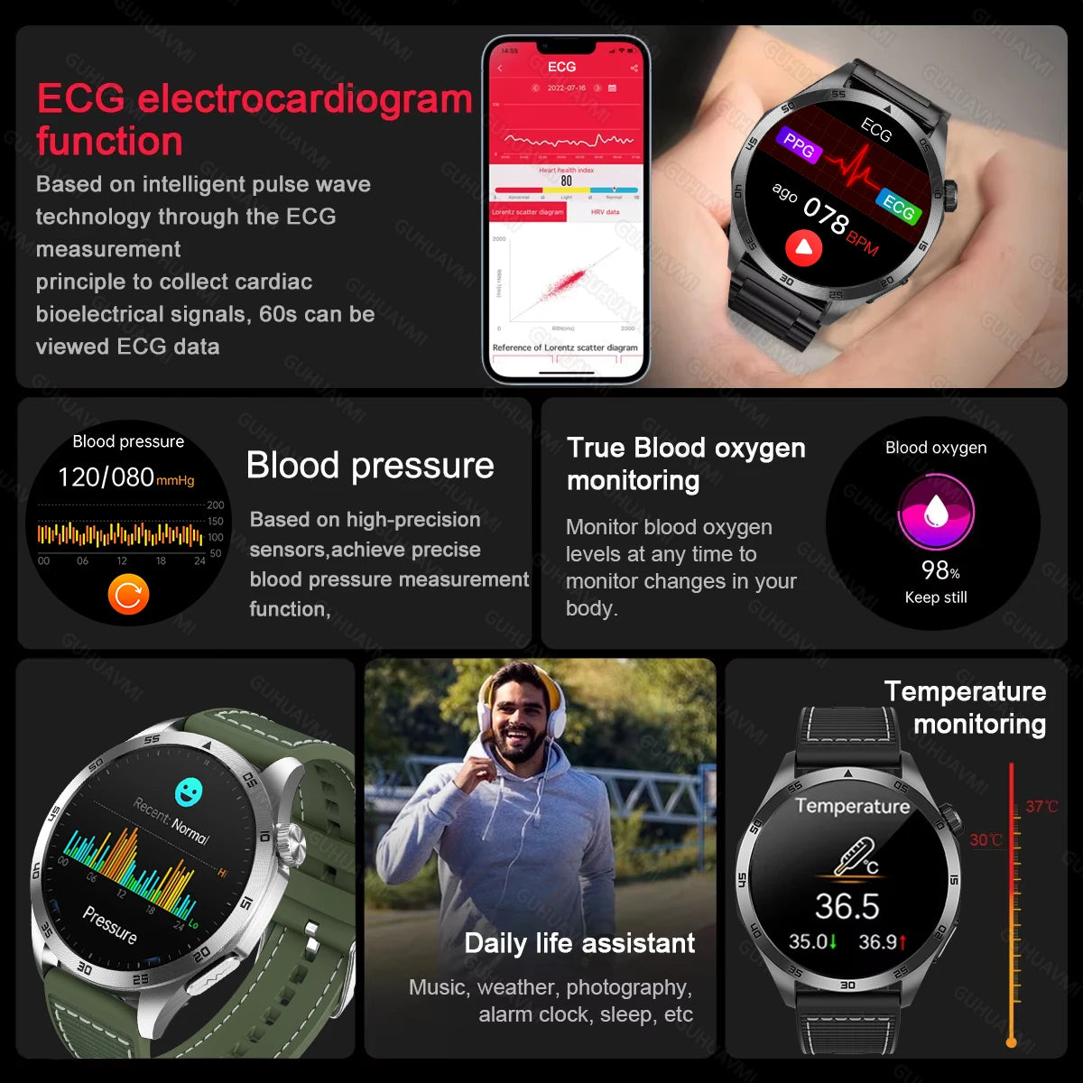Reloj Inteligente ET485 AMOLED con ECG y Llamadas Bluetooth