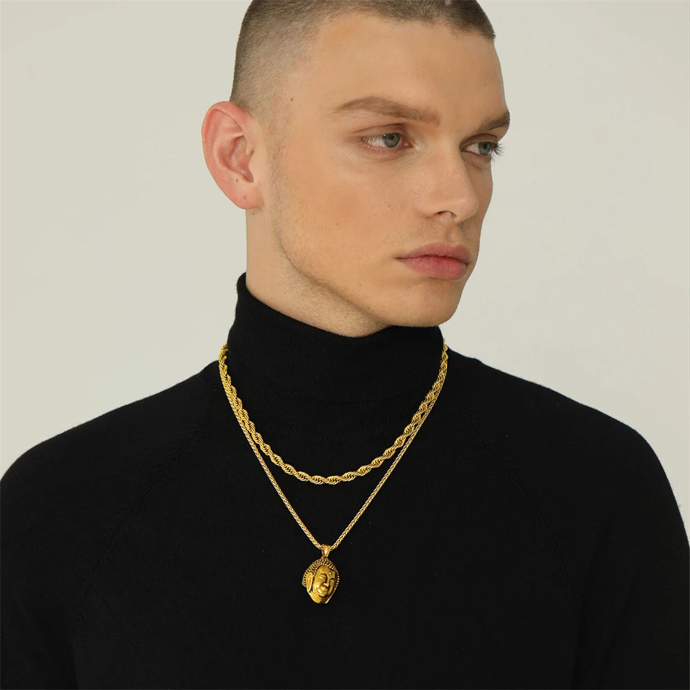 Collar de Cadena Trenzada de Acero Inoxidable 316L