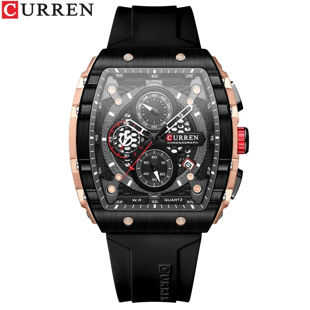 Reloj CURREN 8442 Cronógrafo con Correa de Silicona
