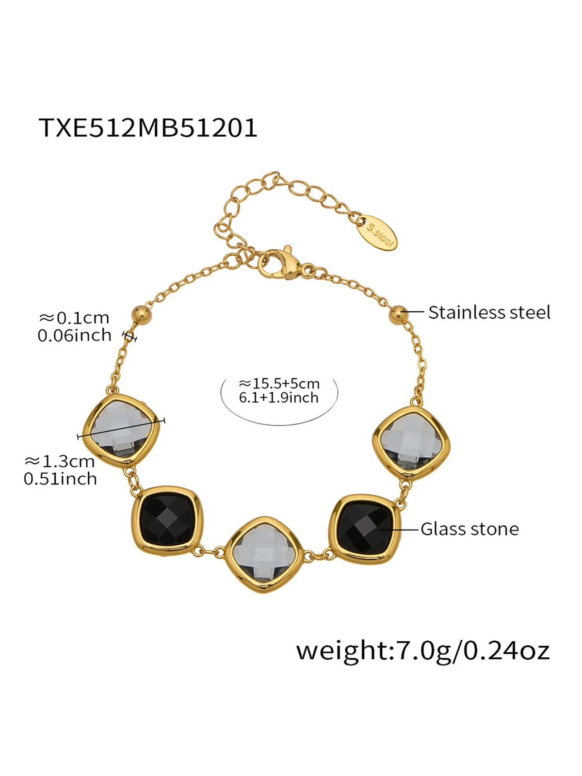 Conjunto de Joyería de Acero Inoxidable con Acabado Dorado