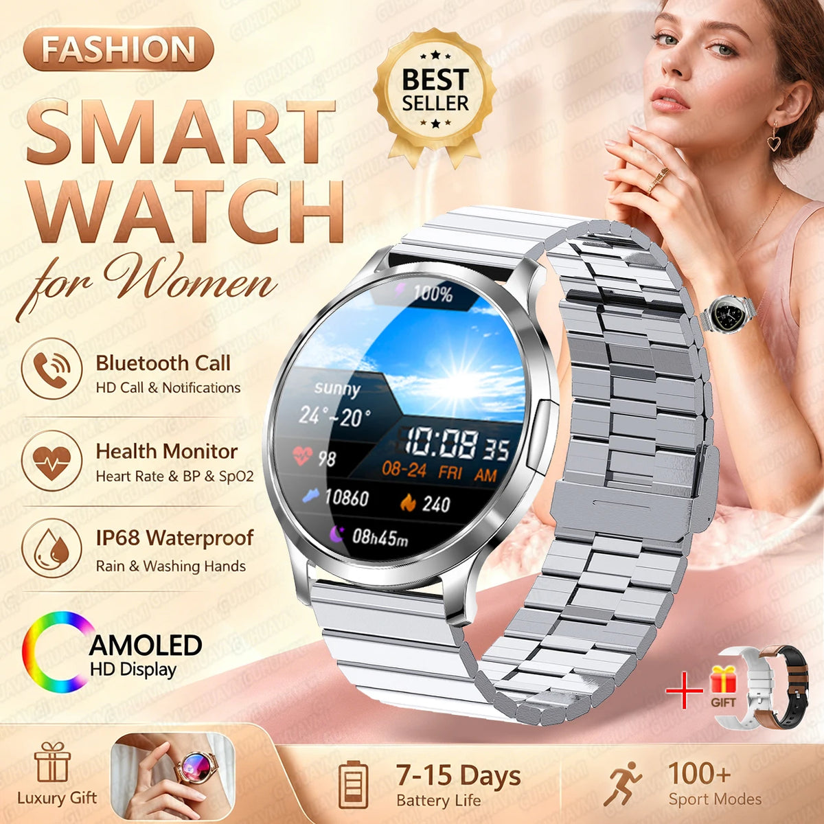 Reloj Inteligente V93 AMOLED Ultrafino
