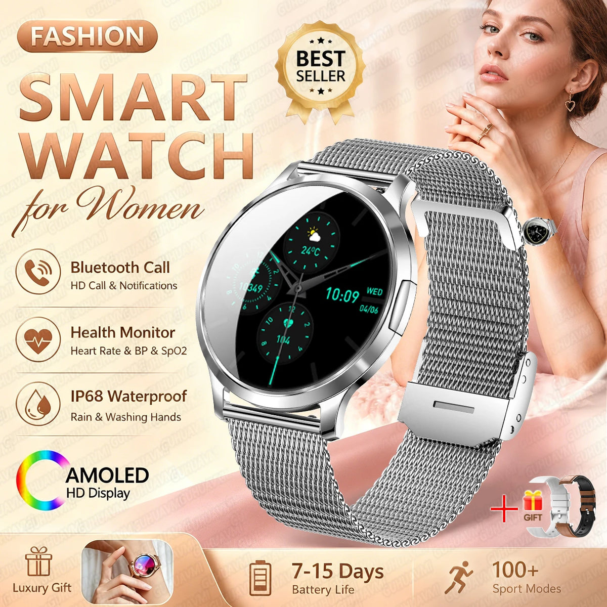 Reloj Inteligente V93 AMOLED Ultrafino