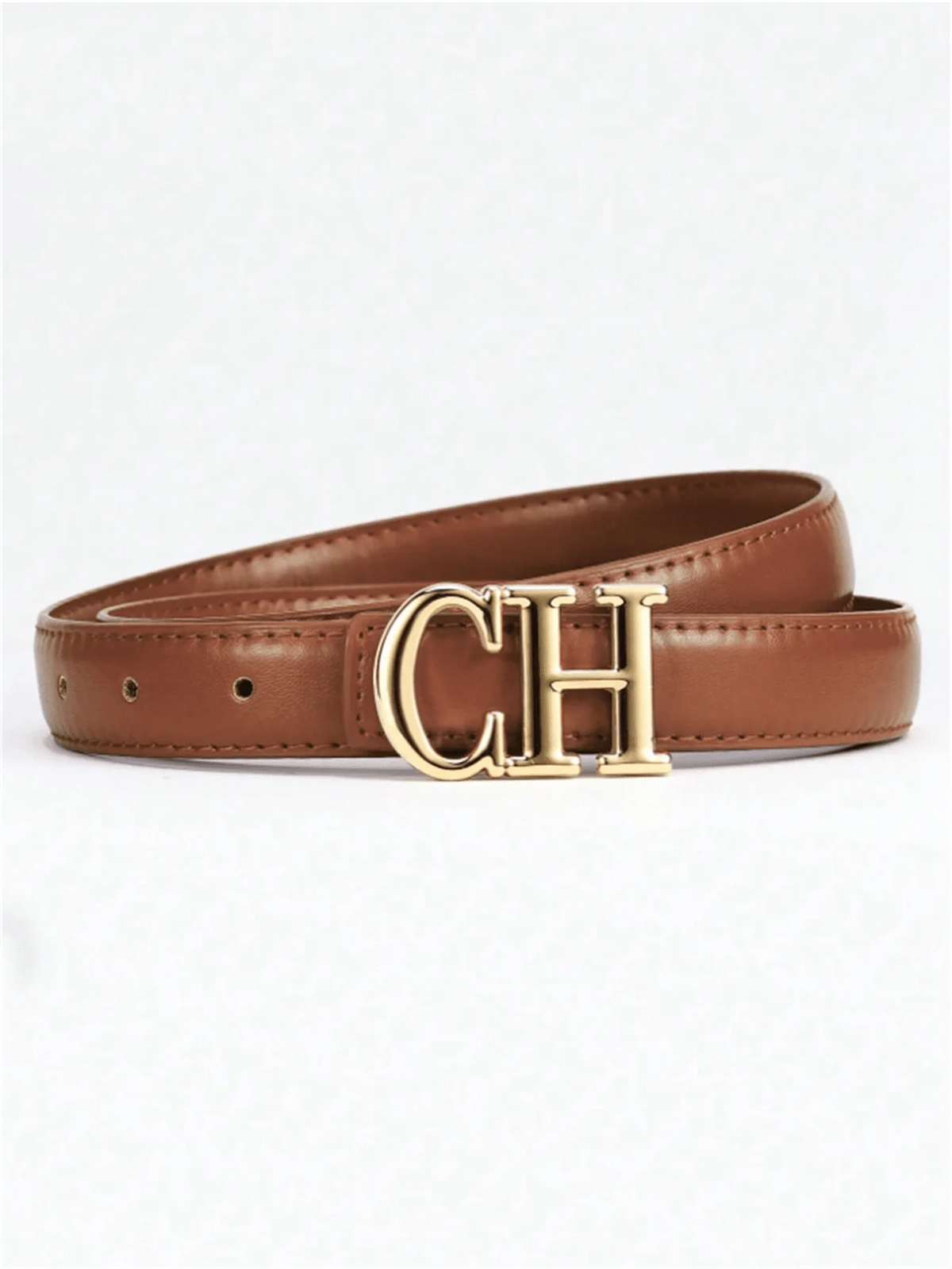 Cinturón de Cuero Sintético con Hebilla Decorativa para Mujer