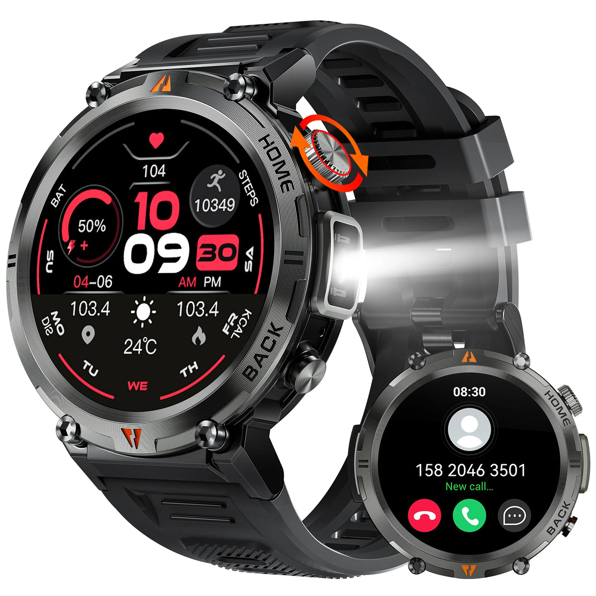 Reloj Inteligente KE3 con Llamadas Bluetooth y Linterna