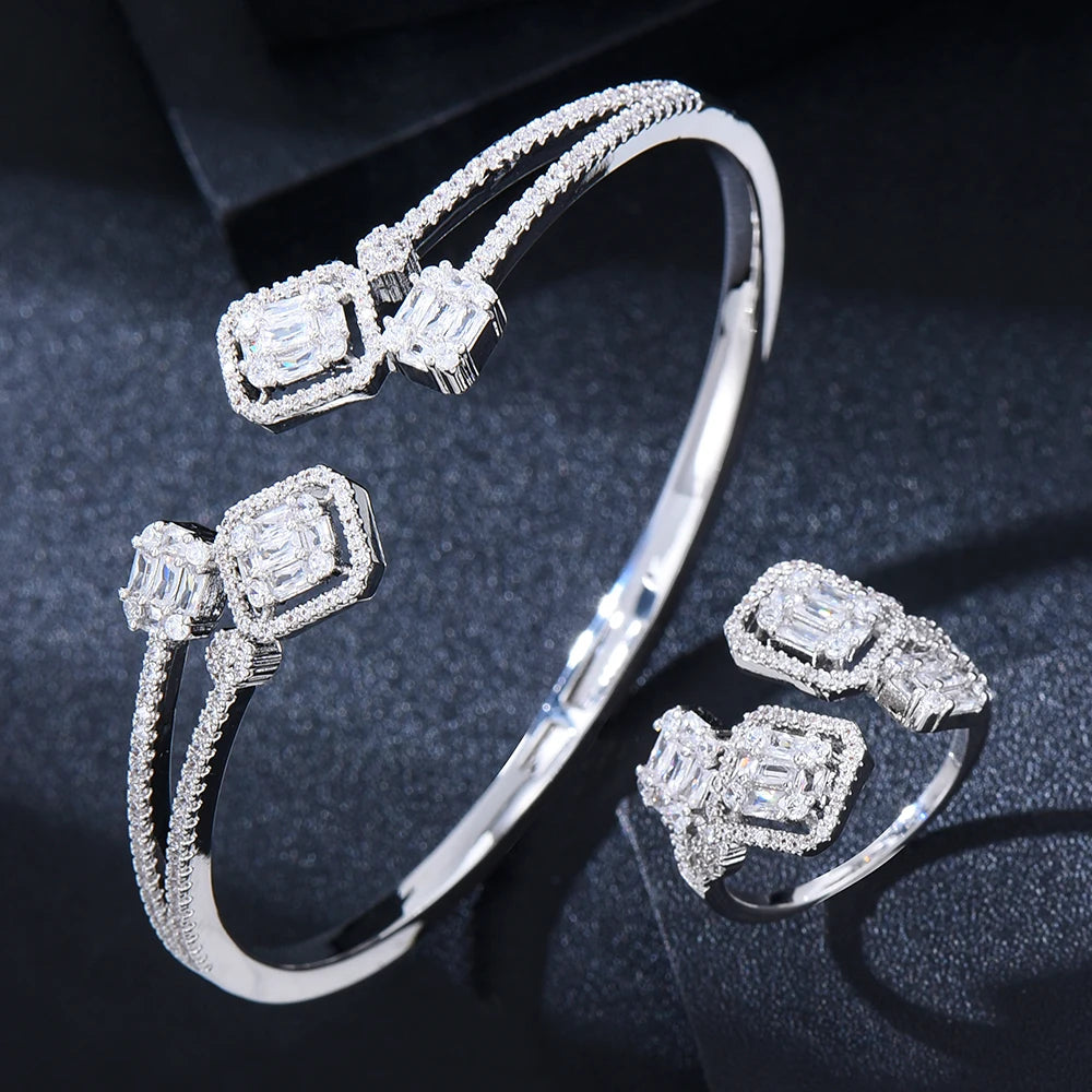 Conjunto GODKI de Pulsera y Anillo con Zirconia
