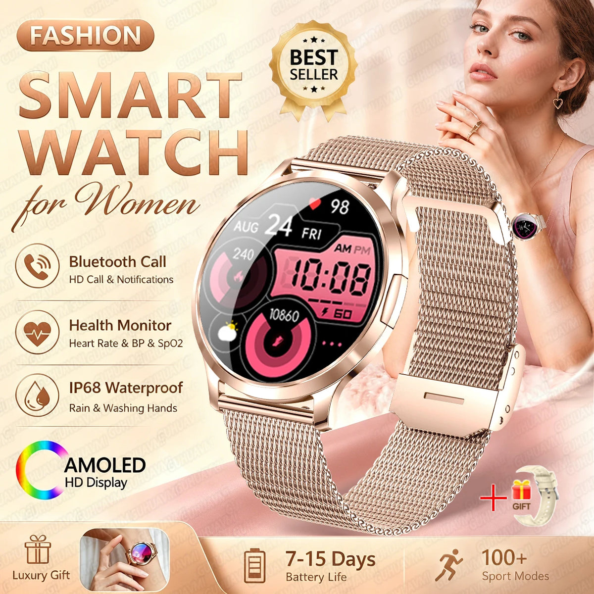 Reloj Inteligente V93 AMOLED Ultrafino