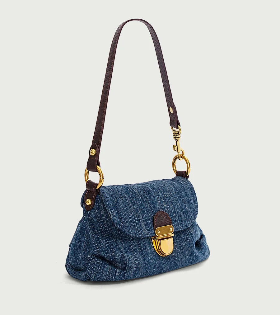 Bolsa de Hombro de Mezclilla Azul