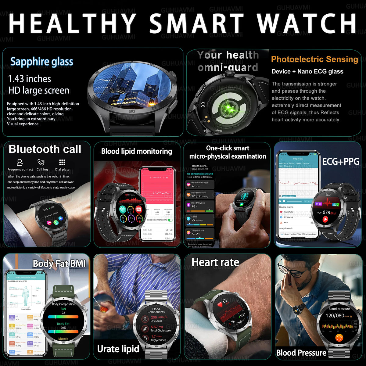 Reloj Inteligente ET485 AMOLED con ECG y Llamadas Bluetooth