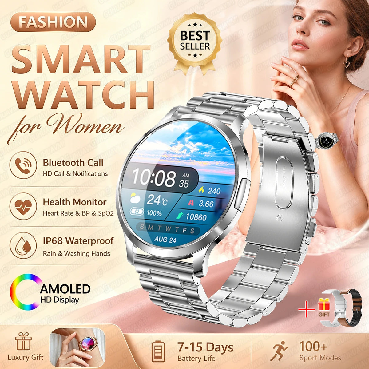 Reloj Inteligente V93 AMOLED Ultrafino