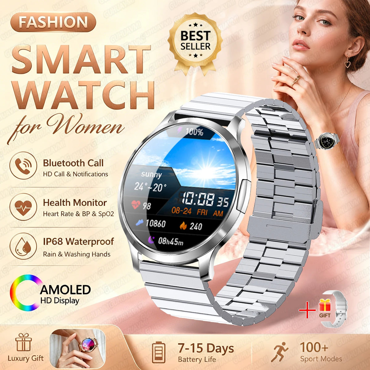 Reloj Inteligente V93 AMOLED Ultrafino