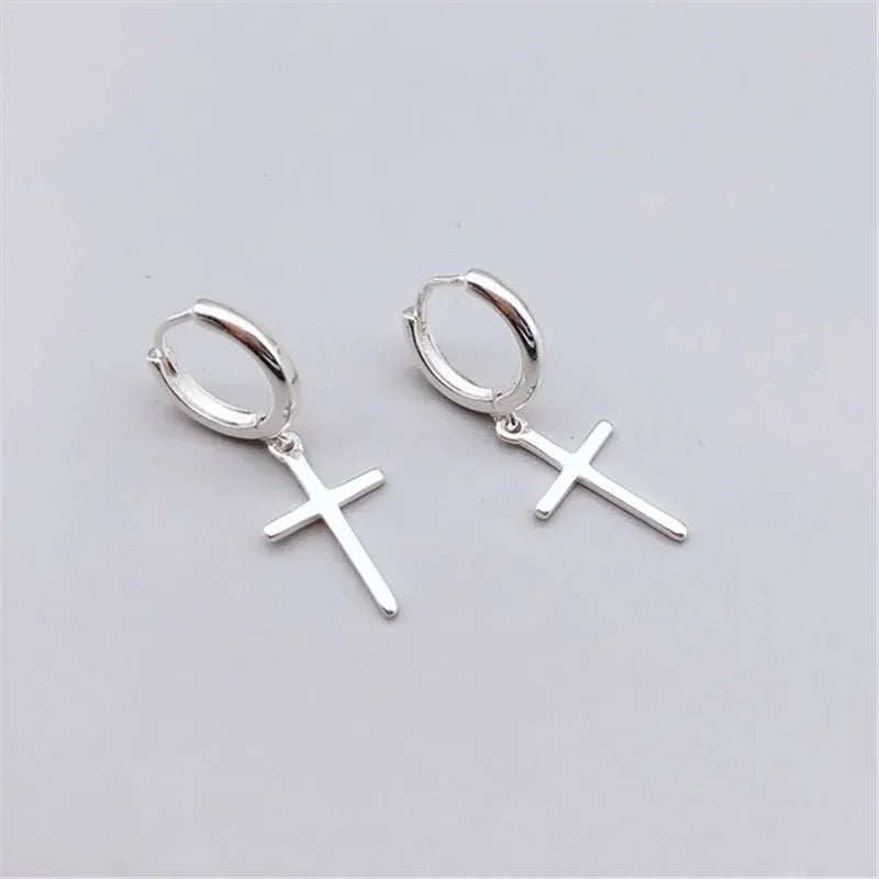 Aretes Colgantes de Plata 925 con Diseños de Estrella, Luna y Corazón