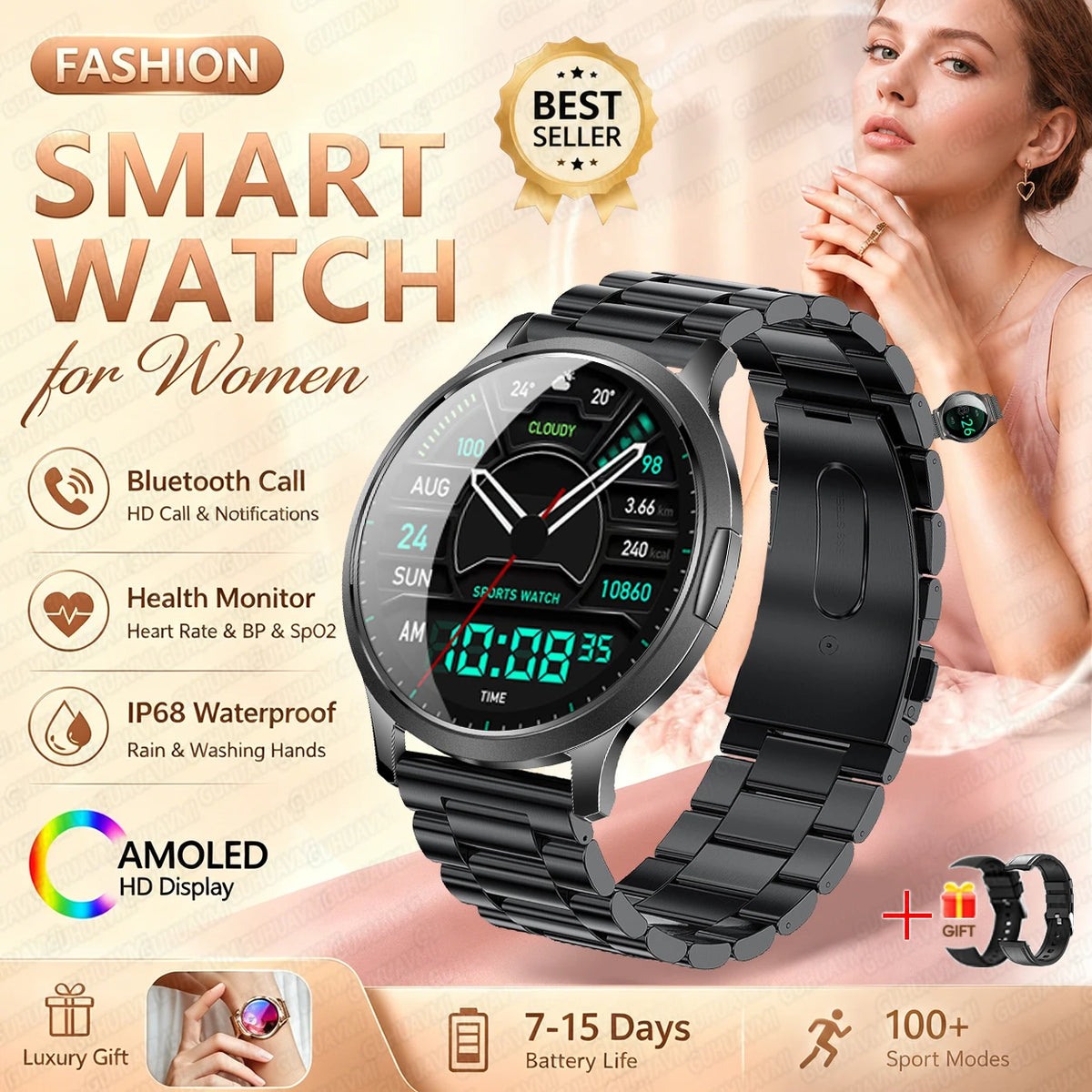 Reloj Inteligente V93 AMOLED Ultrafino