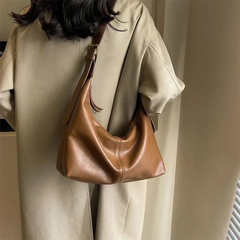 Bolsa de Hombro de PU con Cremallera