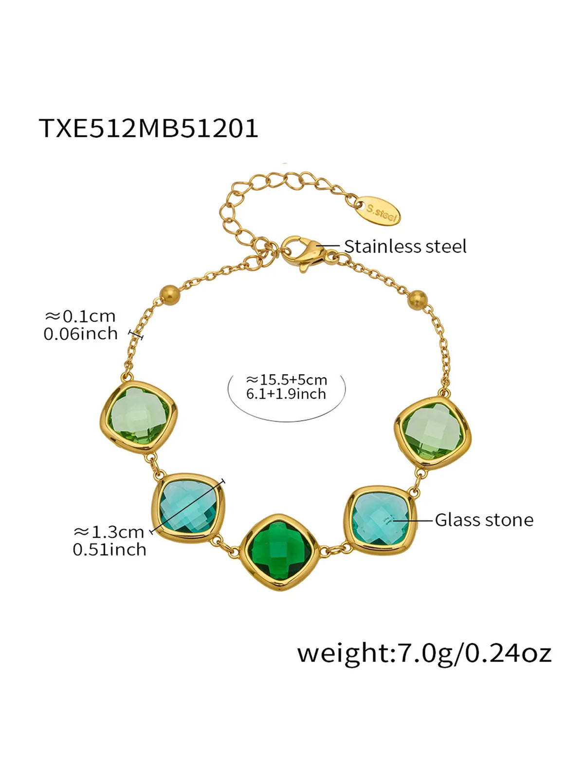 Conjunto de Joyería de Acero Inoxidable con Acabado Dorado