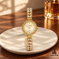 Reloj SKMEI dorado sobre cerámica y madera con logo Wear Mode