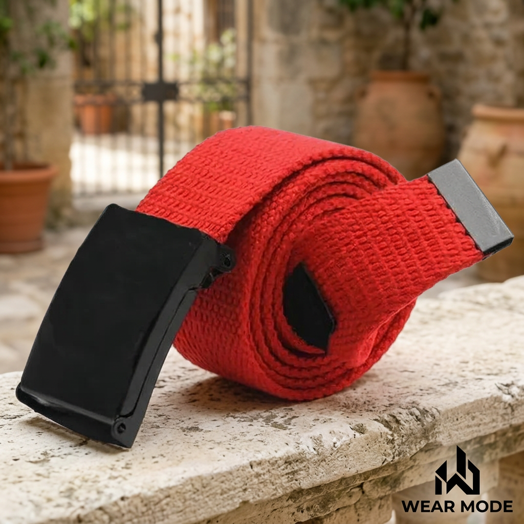 Cinturón de lona rojo