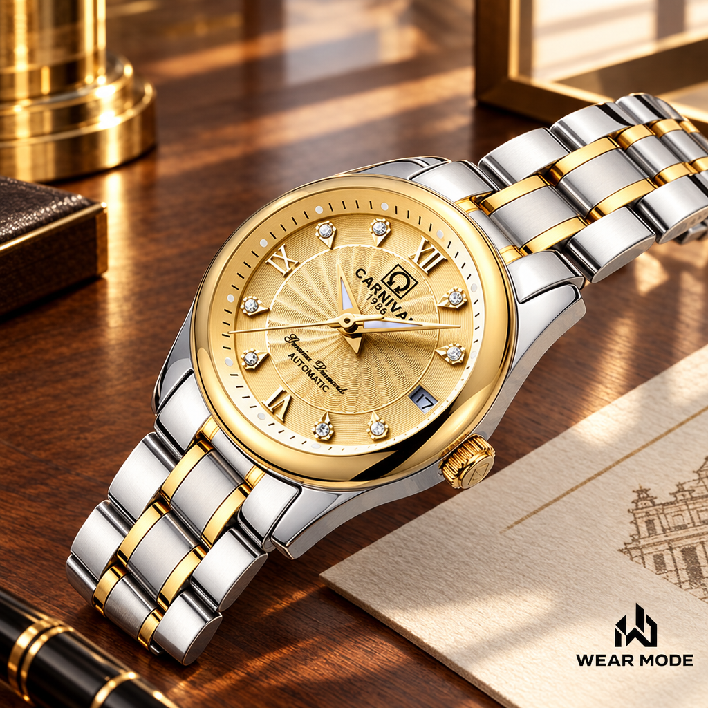 Reloj CARNIVAL Silver Gold con carátula dorada