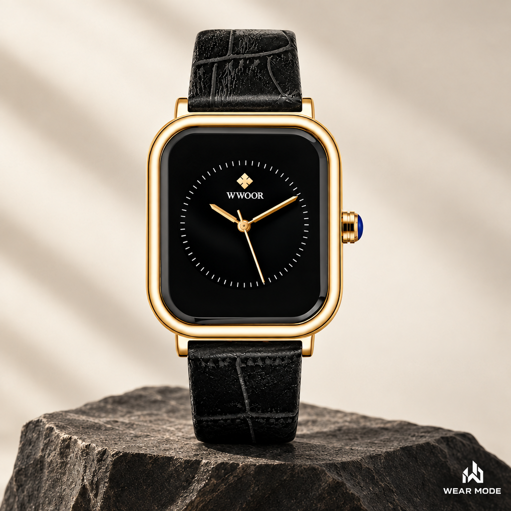 Reloj WWOOR negro con logo Wear Mode