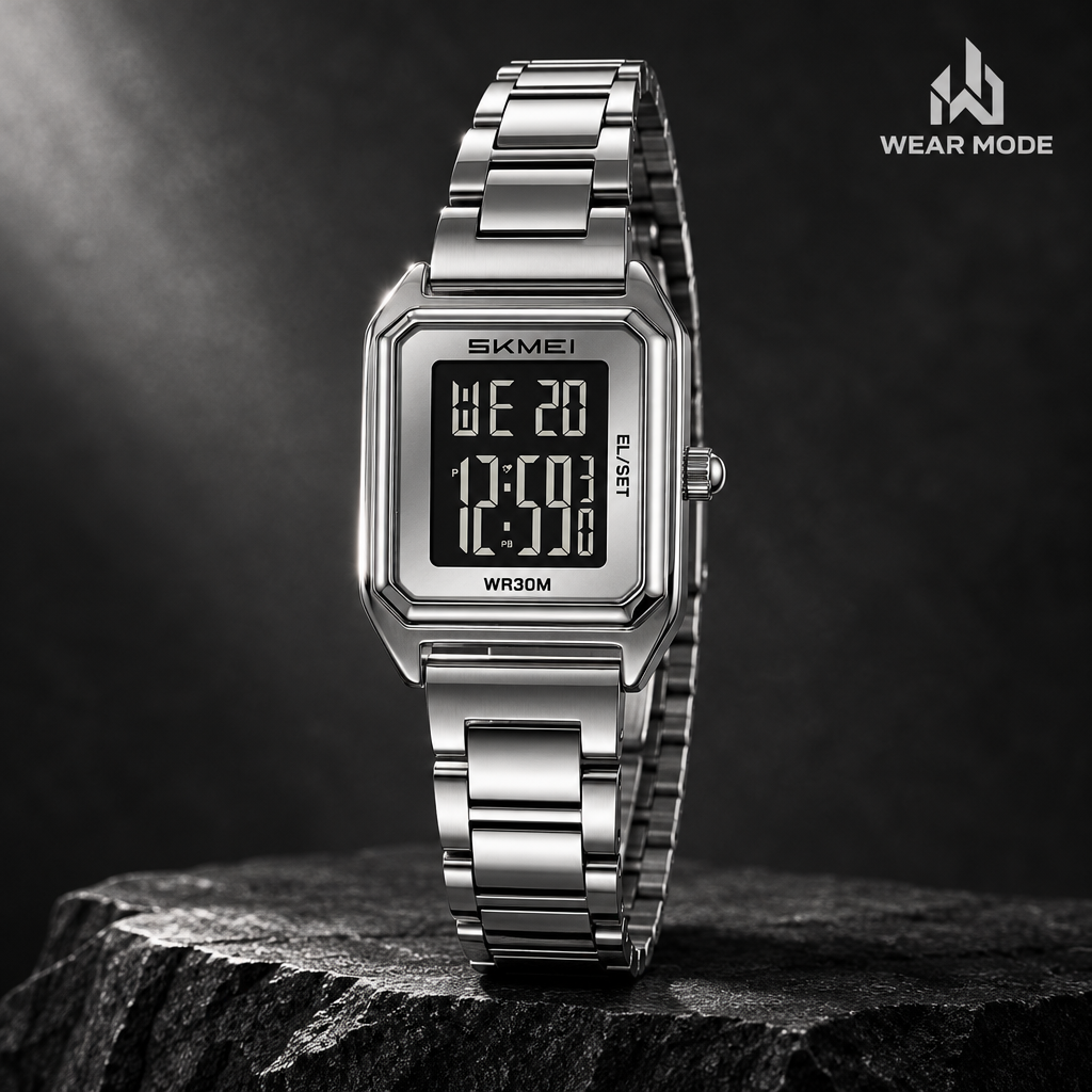 SKMEI 2493 Plateado-Negro con logo Wear Mode