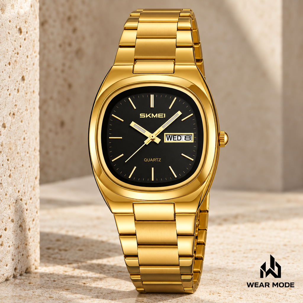 SKMEI 2420 dorado negro con logo Wear Mode