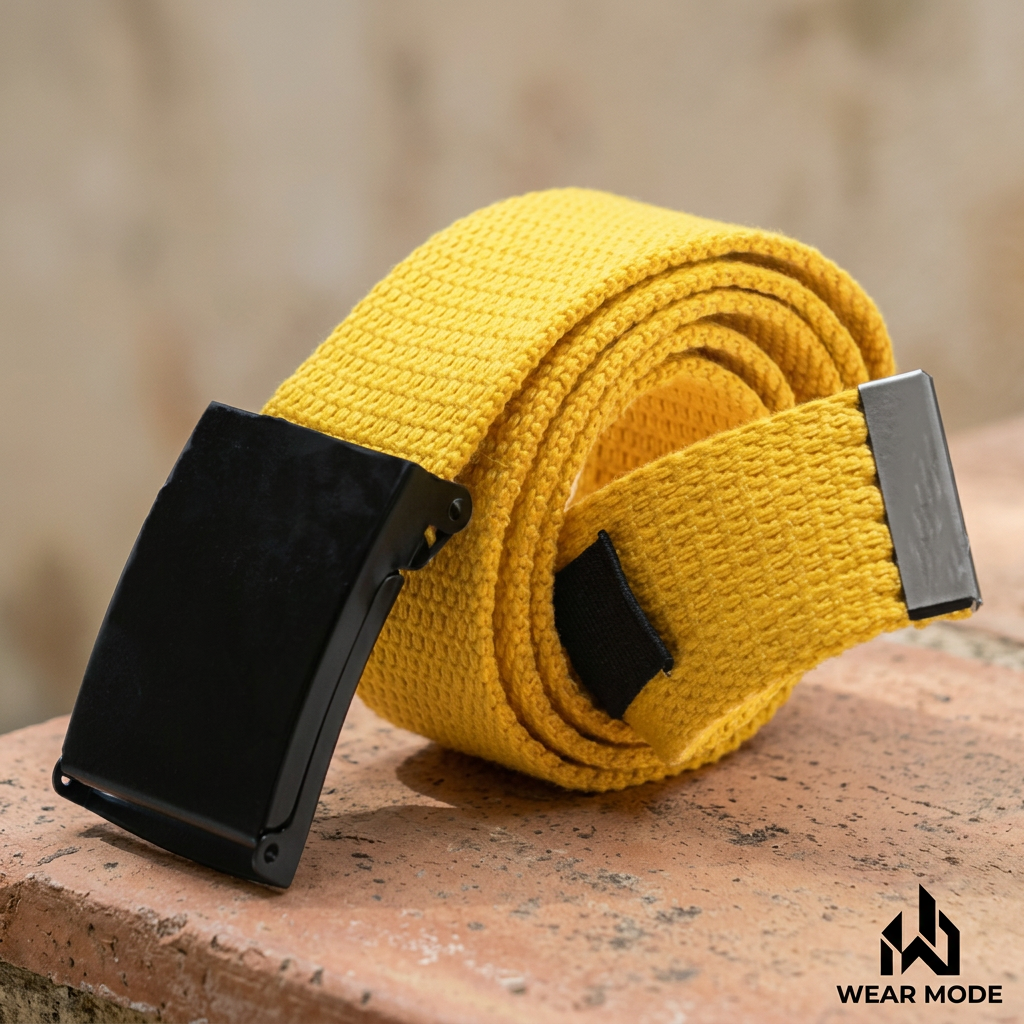 Cinturón de lona amarillo