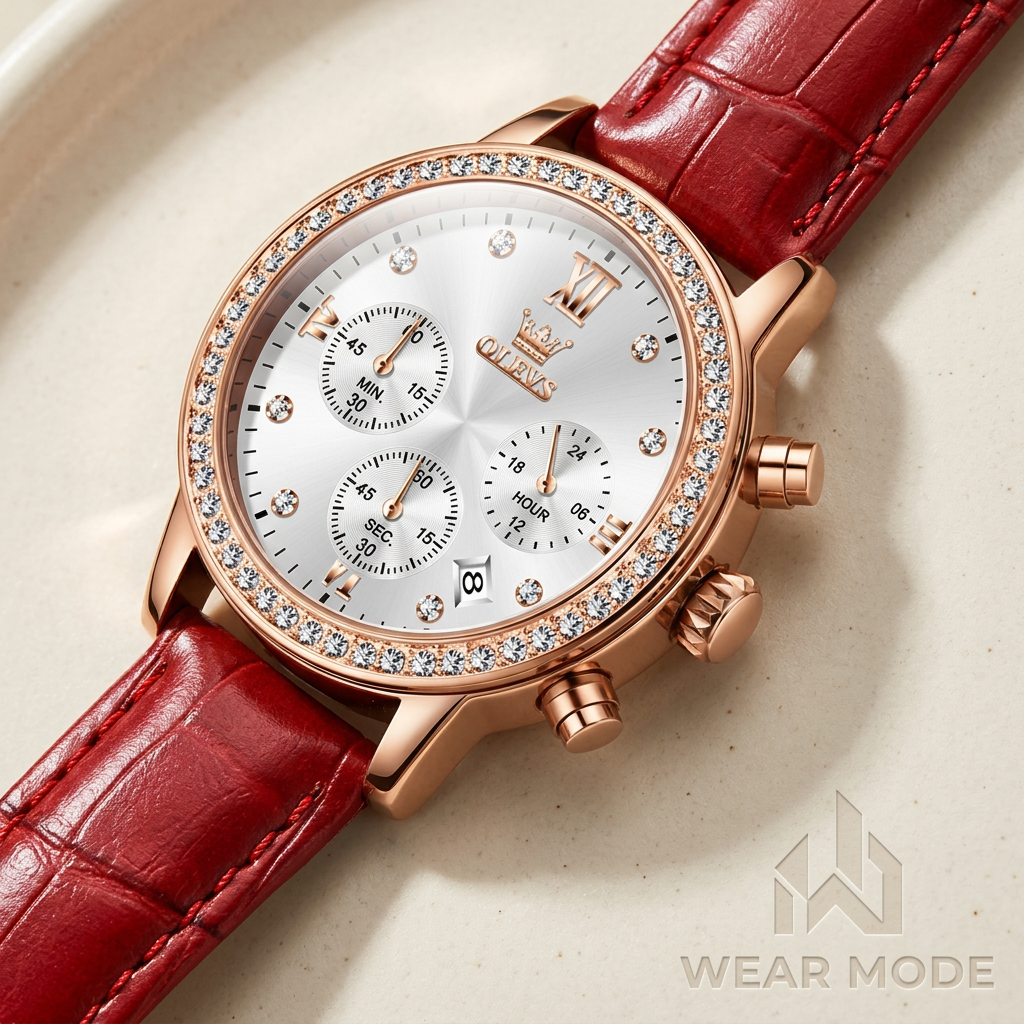 Detalle OLEVS 9933 Rojo-Oro rosa