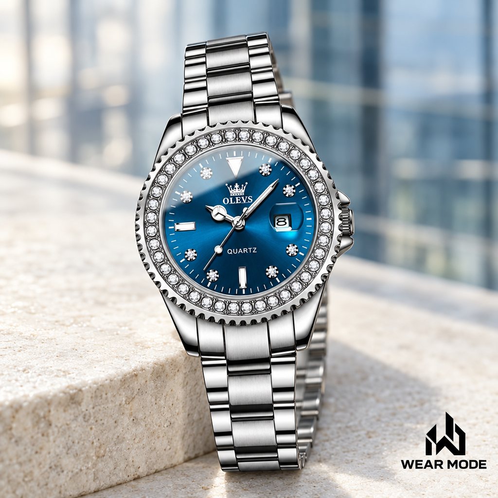 OLEVS azul de acero con logo Wear Mode