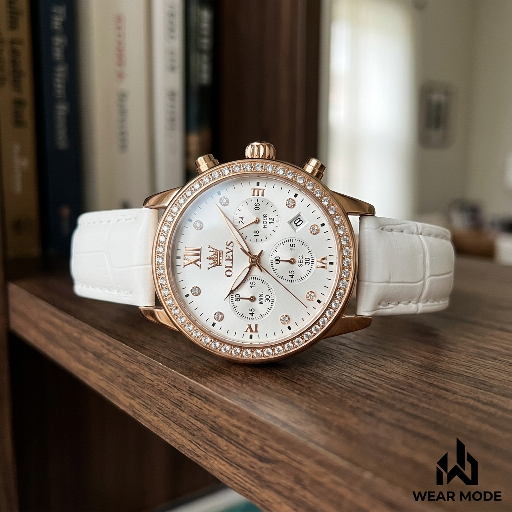 OLEVS 9933 Blanco-Oro rosa