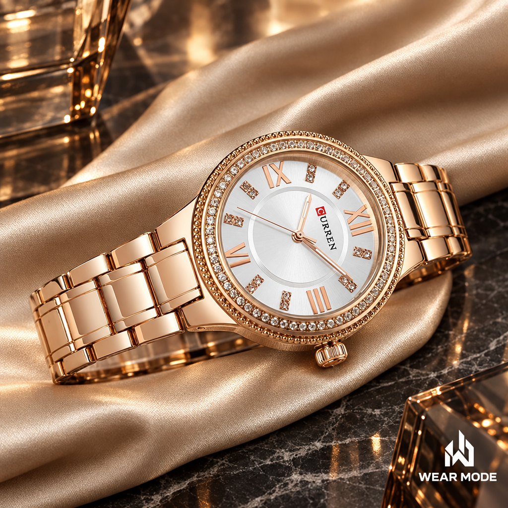 Reloj Curren Rose con brazalete oro rosa y carátula clara